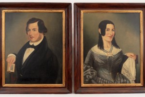 Pair of early 19th c. Upper Saddle River N.J. ancestral portraits