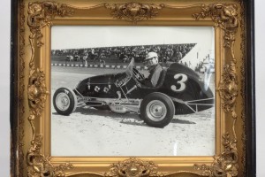 82. Vintage framed Len Duncan photograph (in famous Caruse Offy). C. 1940.