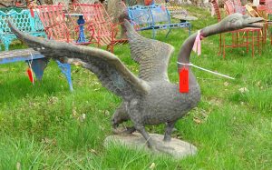 Metal Goose Statue