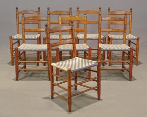Set of (8) Ladderback Chairs Set of (8) Ladderback Chairs