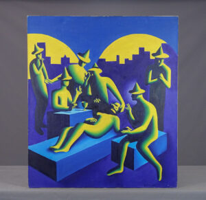 Modern Surrealist Painting by Mark Kostabi (b. 1960) Modern Surrealist Painting by Mark Kostabi (b. 1960)